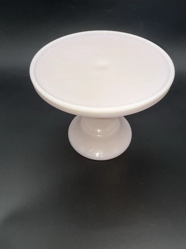 Mosser Glass USA Plain Vintage Style Cake Cupcake Stand 6 inch Glass Pink GUC