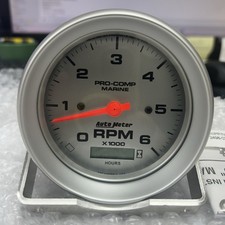 Autometer 200890 - 99 Marine Tachometer 6000rpm Silver Bezel