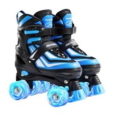 Kids Adjustable Roller Skates for Boys Girls Medium-Big Kids 13j-3 US Blue
