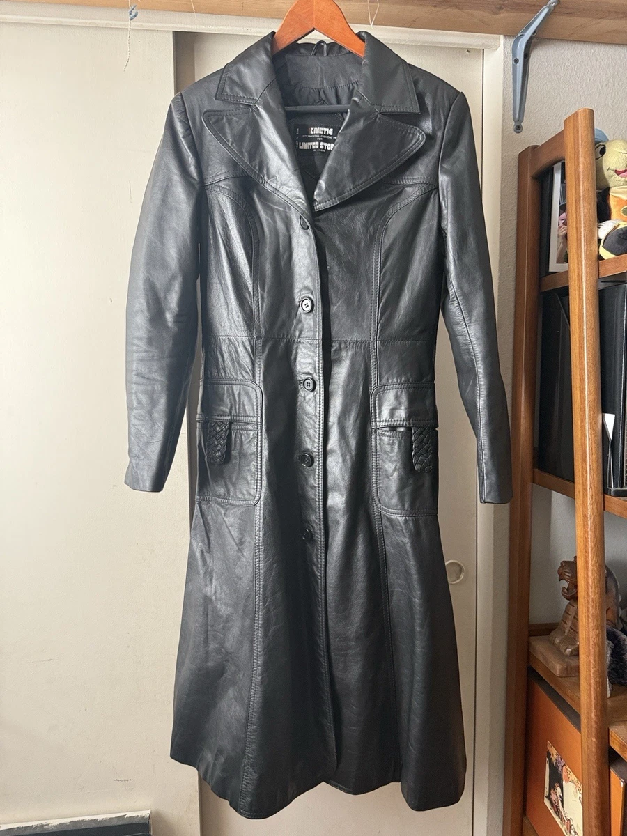 vintage leather trench coat products for sale | eBay
