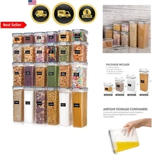 Food Storage Containers Airtight Canisters Set 24pcs Kitchen Pantry Organization
