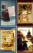 4 Vignettes postales gommées - Neuf** - Années 2015 et 2016