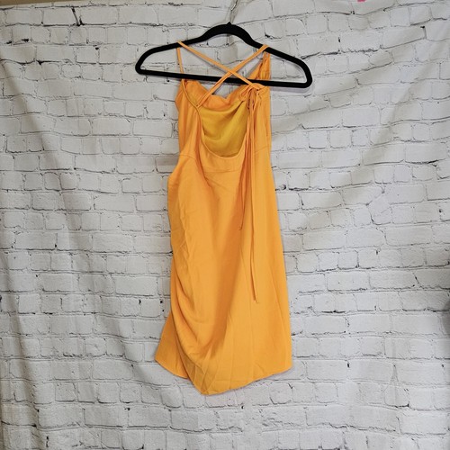NWT Amanda Uprichard Womens Tangerine Racer Back Side Ruched Lined Dress SM - Picture 12 of 12