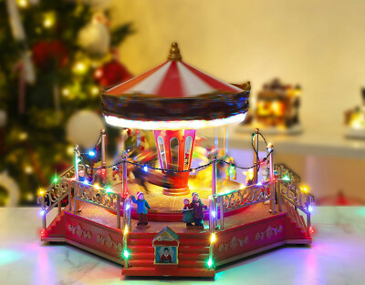 Christmas Concepts  40cm Weihnachtskarussell Szene mit Multi LED Beleuchtung (VS15)