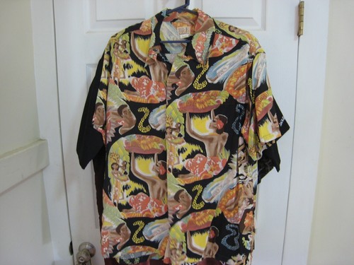 Avanti Silk Hawaiian Aloha Hula Bird Paradise Shirt Sun Surf Spooner Kahala  2XL