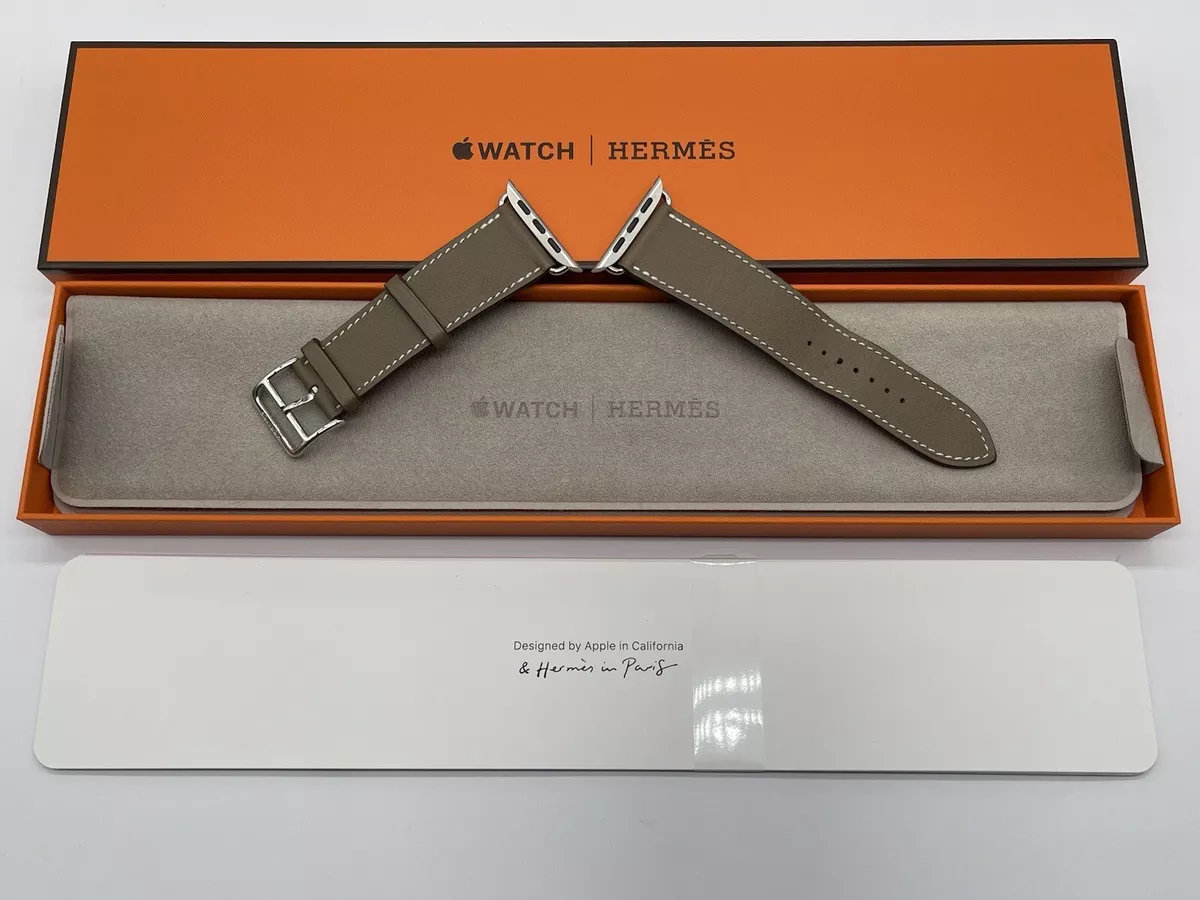Genuine Apple Watch Hermes ETOUPE Single Tour Leather Band 49mm