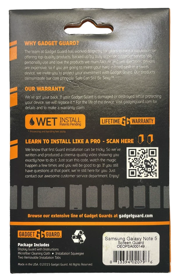 Gadget Guard 屏幕保护膜 适用于三星 Galaxy Note 5 - 透明 — 第 3/4 张图片