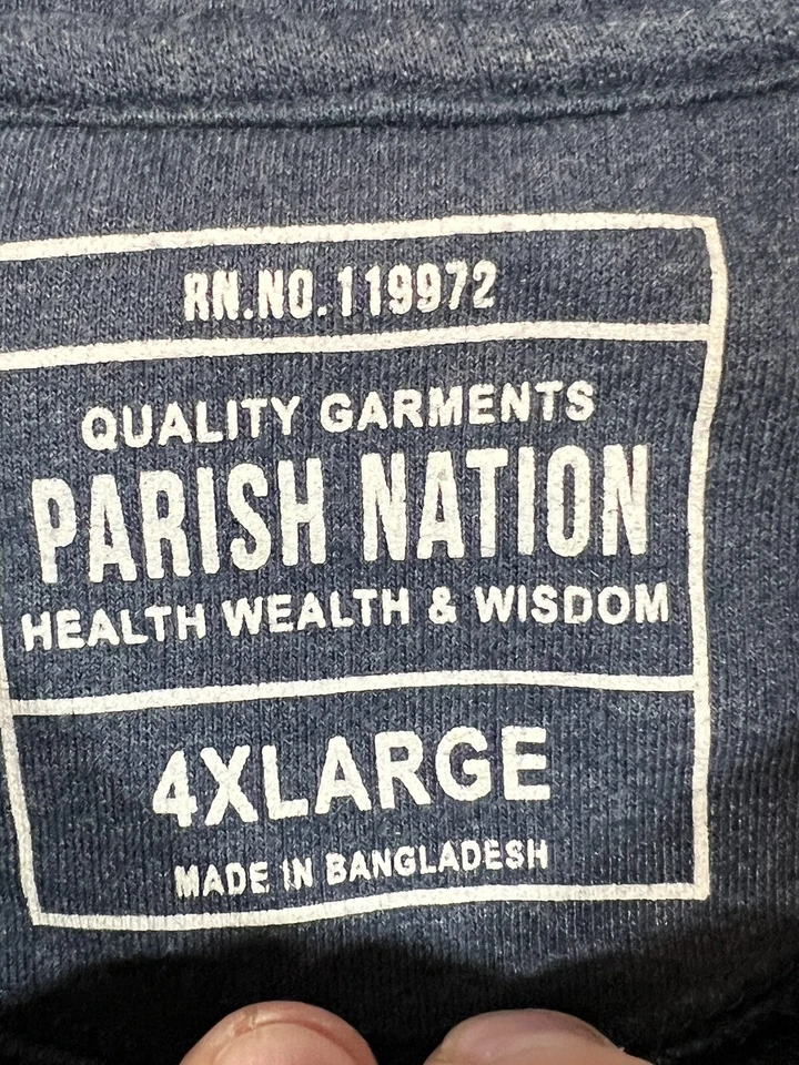 Sudadera Parish Nation Hombre Talla 4XL Azul Polar Manga Larga Cuello Redondo Foto 4 de 4