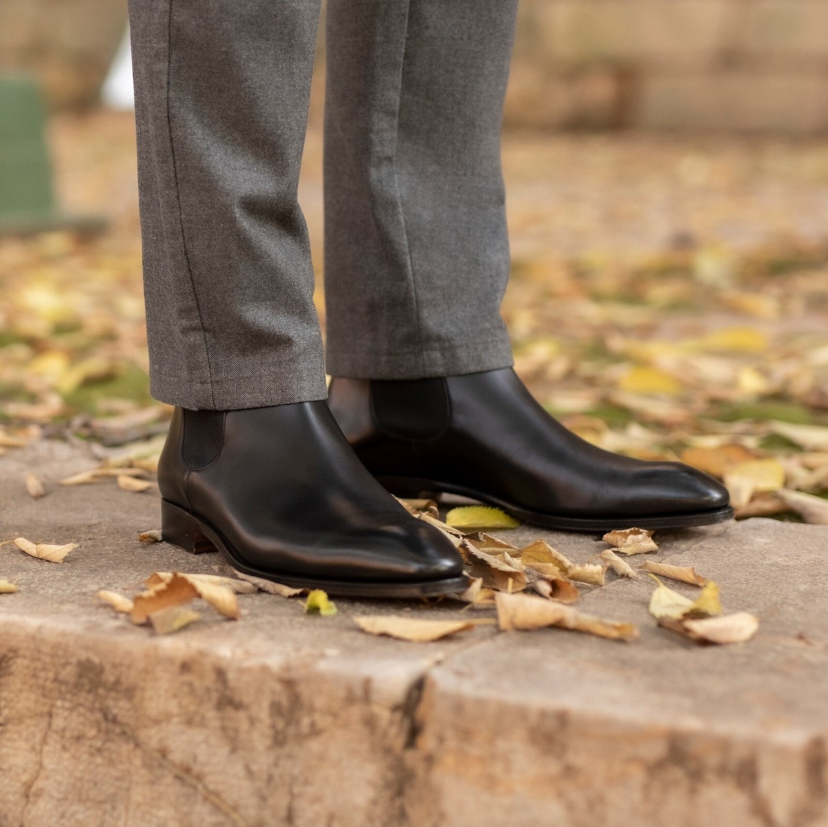 Handmade Men Black Calf Leather Chesea Boots, Men Black Handmade Men Black Calf Leather Chesea Boots, Men Black