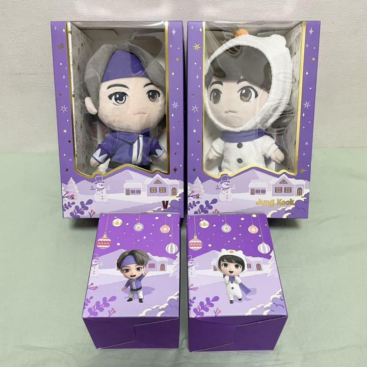 BTS Fortune Box Plush doll & Snow ball Snow globe set of 4 V BTS Fortune Box Plush doll & Snow ball Snow globe set of 4 V