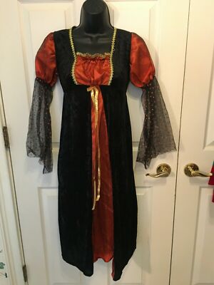 Orange Satin Black Velvet Glitter Witch Dress Halloween Costume Medium Used | eBay Orange Satin Black Velvet Glitter Witch Dress Halloween Costume Medium Used | eBay