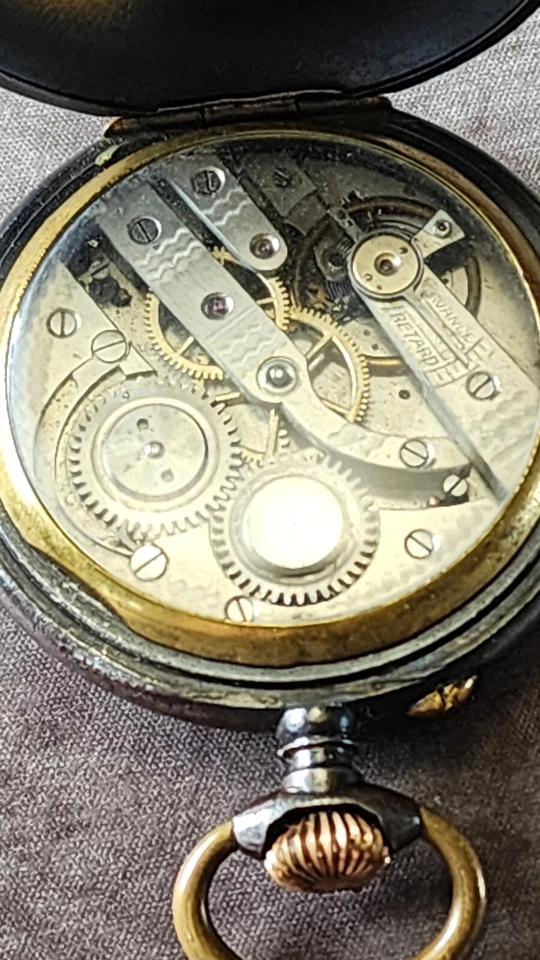 Rare Acier Garanti Pocket Watch. Calendar Moon Phase 57mm Swiss - Image 2 of 4