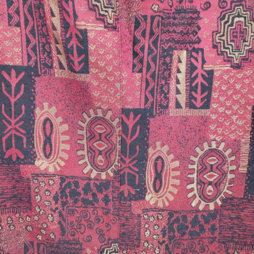 Vintage 80's Chico's Blazer Silk Duster Fashion Trench Red Metallic Print Size 1 - Picture 4 of 11