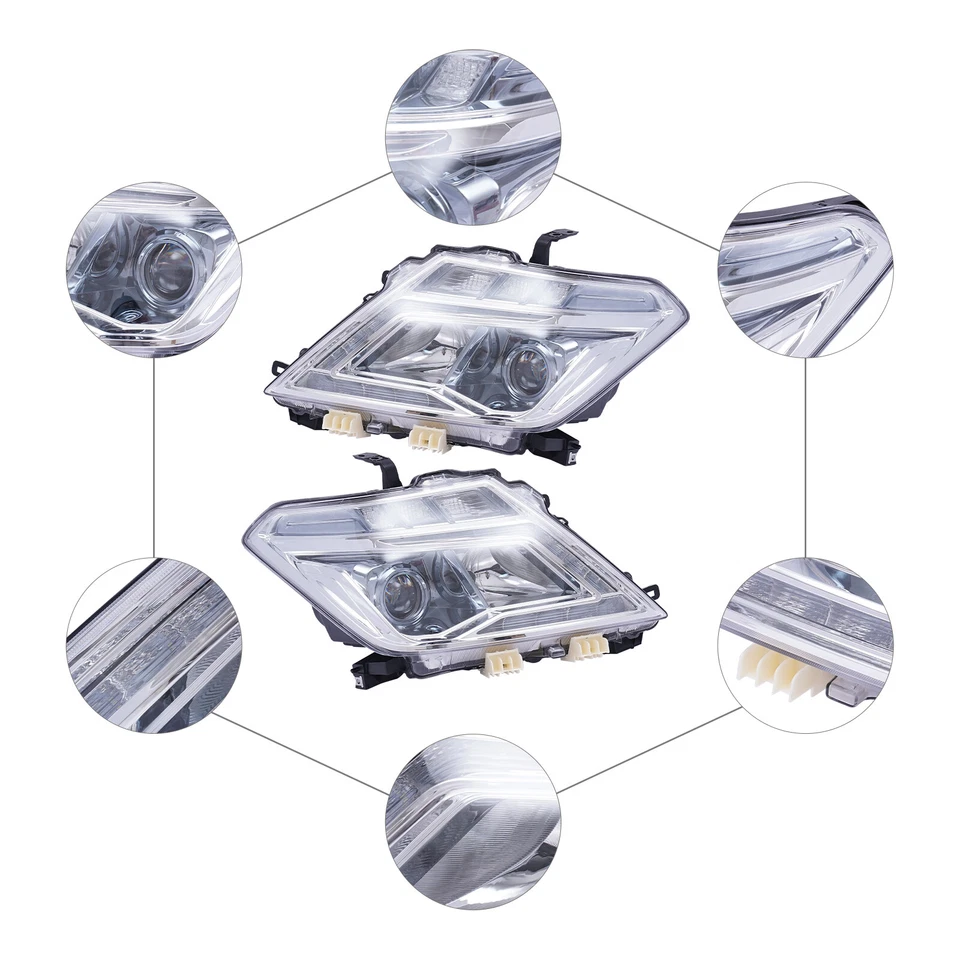 LED DRL Headlamps Driver Passenger Side For 2017 2018 2019 2020 Nissan Armada Foto 4 de 4