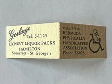 GOSLING EXPORT LIQUOR PACKS PACKED BY BERMUDA PHYSICALLY HANDICAPPED ASSN