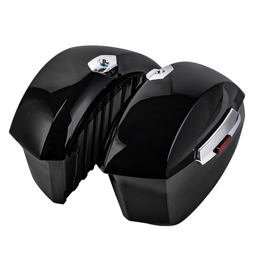 Black ABS Hard Saddlebags + Keys for Victory Cross Country Cross Roads 2010-2017 - Picture 9 of 17