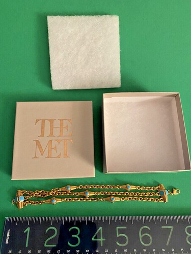 Metropolitan Museum of Art 24kt gold pl enameled Etruscan BRACELET New/w box - Picture 2 of 8