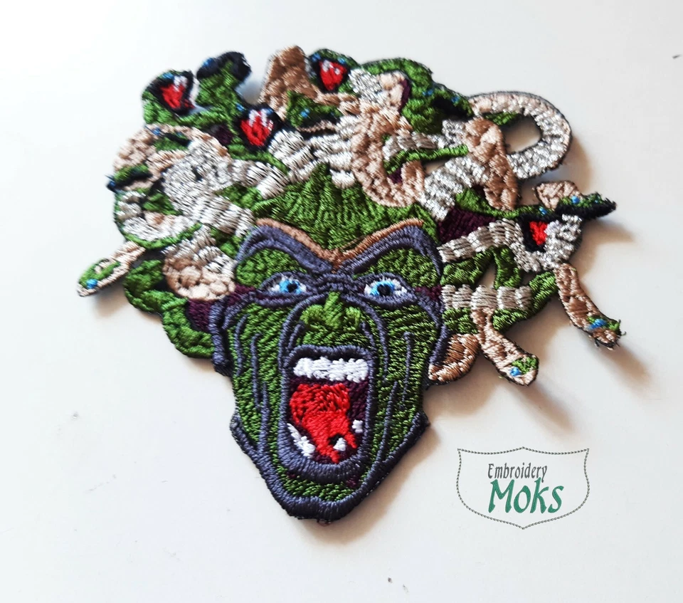 Gorgon Horror Head Handmade Embroidered Patch - Image 4 of 4