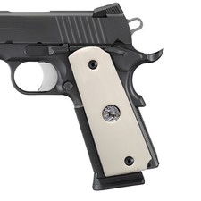 1911 Grips Full Size,Bonded Ivory,Silver Horse Medallion fits Colt Government