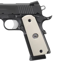 1911 Grips Full Size,Bonded Ivory,Silver Horse Medallion fits Colt Government