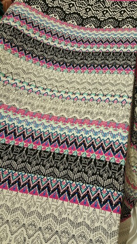 Rayon Challis Ethnic Pink Aqua Black Fabric By The Yard Soft Flowy Dress Fashion - Picture 12 of 12