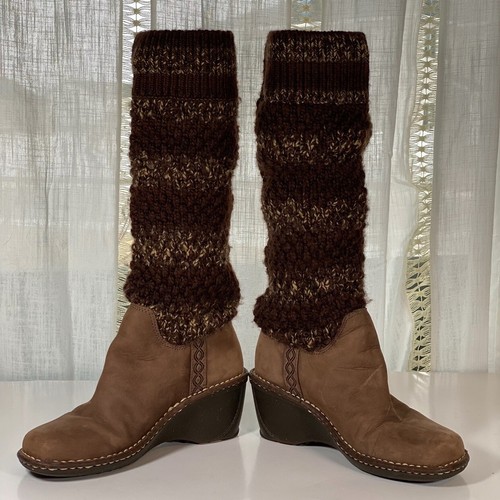 UGG Cresthaven Pullover Stiefel kniehoch braun Strick Keilabsatz Booties Größe 6 - Bild 8 von 11