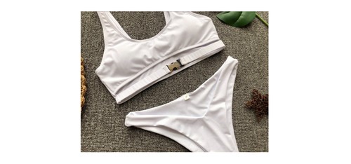 SUMMER BIKINIS SWIMSUIT HIGH WAIST WOMEN SEXY STRIPE SWIMWEAR SWIM BATHING SUIT - Picture 7 of 9