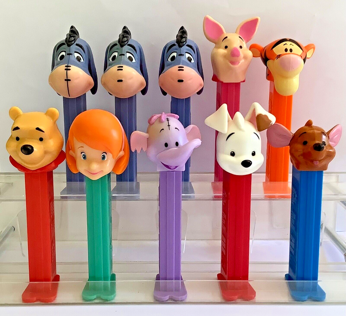 【美品】ビンテージ【レア】PEZ 【くまのプーさん、ジャンボPEZ】 Vtg PEZ Winnie The Pooh Eeyore Darby Lumpy Buster Roo Tigger