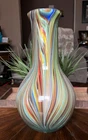 STUNNING 13"  Mid 20th Century Murano? Hand Blown Art Glass Multi-Colored Vase