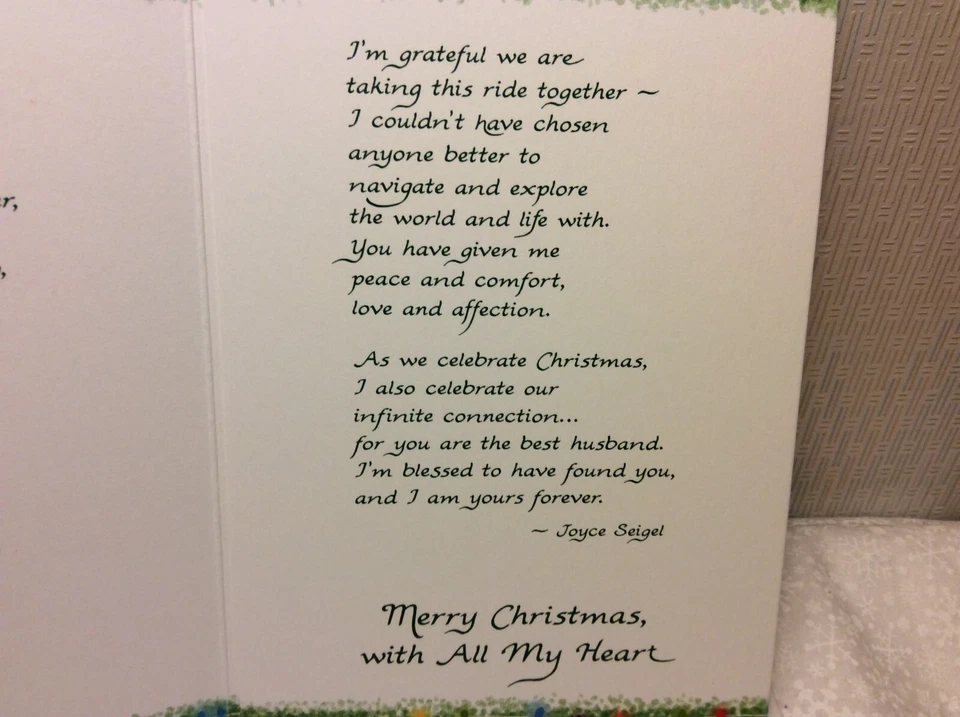 TARJETA DE FELICITACIÓN NAVIDAD BLUE MOUNTAIN Nueva con Sobre "Mi Marido en Navidad" Foto 4 de 4