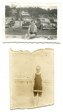 MEN IN SWIMMING SUITS. TWO SILVER PRINTS, 3.5 X 2.75 INCHES.