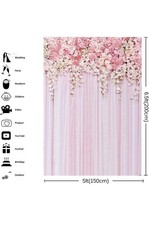 5x6.5ft Pink Flower Backdrop Photography