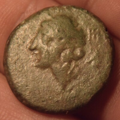 ILLYRIA APOLLONIA COIN: APOLLO - OBELISK, 100BC, AПOΛΛΩ-NIATAN