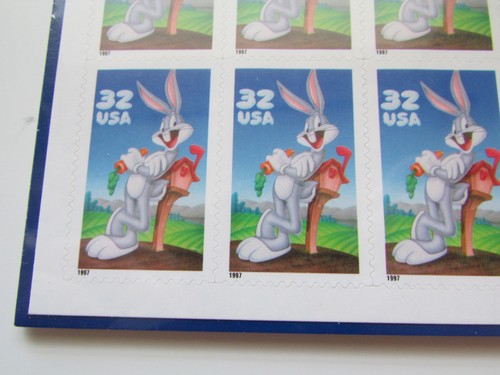 Vintage USPS Bugs Bunny Complete Sheet 1997 32 Cent Stamps Set of 10 - Picture 3 of 4