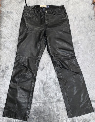 Gap Boot Cut Black Leather Pants 6 | eBay