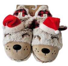 Dearfoams Cozy Comfort santa Bear Clog Slippers womens Size small 5-6 NWT