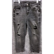 Judy Blue Jeans Emma High Rise Skinny Fit Capris 3/26 Destroyed Black jb82270BK