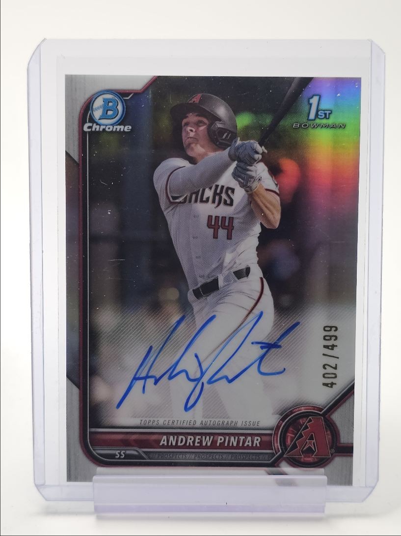 ANDREW PINTAR 2022 BOWMAN CHROME DRAFT 1ST REFRACTOR AUTO /499 Q2550