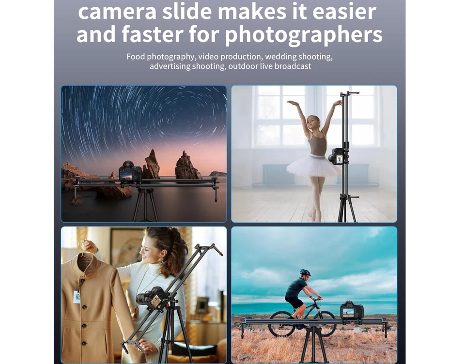 Zecti Camera Slider 16 "/40 cm Adjustable Carbon Fiber Camera Dolly Track Slider - Image 3 of 4