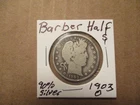 Barber Half Dollar,  1903-O, 90% SILVER!! #98