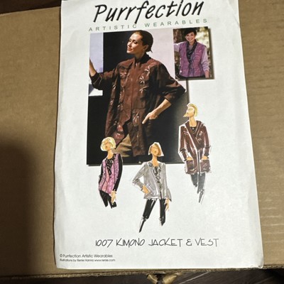 Purrfection Artistic Wearables Pattern 1007 Kimono Jacket & Vest Uncut