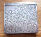 .950 Sterling Silver Cigarette or Card Case Engraved, Spring Open 4oz