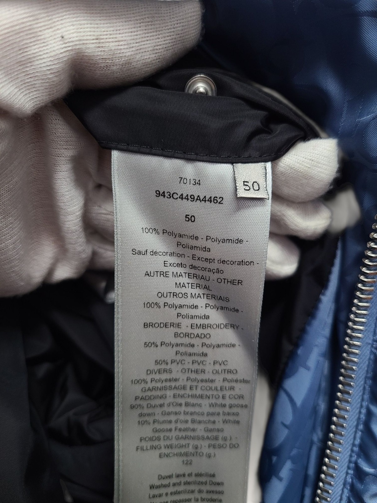 Dior Blue Oblique Down Padding Jacket 149529914 - image 5