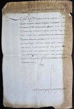 1750 - LOUIS XV SIGNED MILITARY LEAVE DOCUMENT - REGIMENT DE CAVALERIE D'ORLEANS