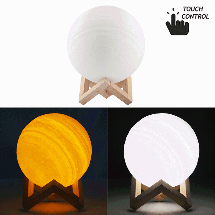 Lampe d impression 3D Jupiter veilleuse tactile rechargeable USB 18cm