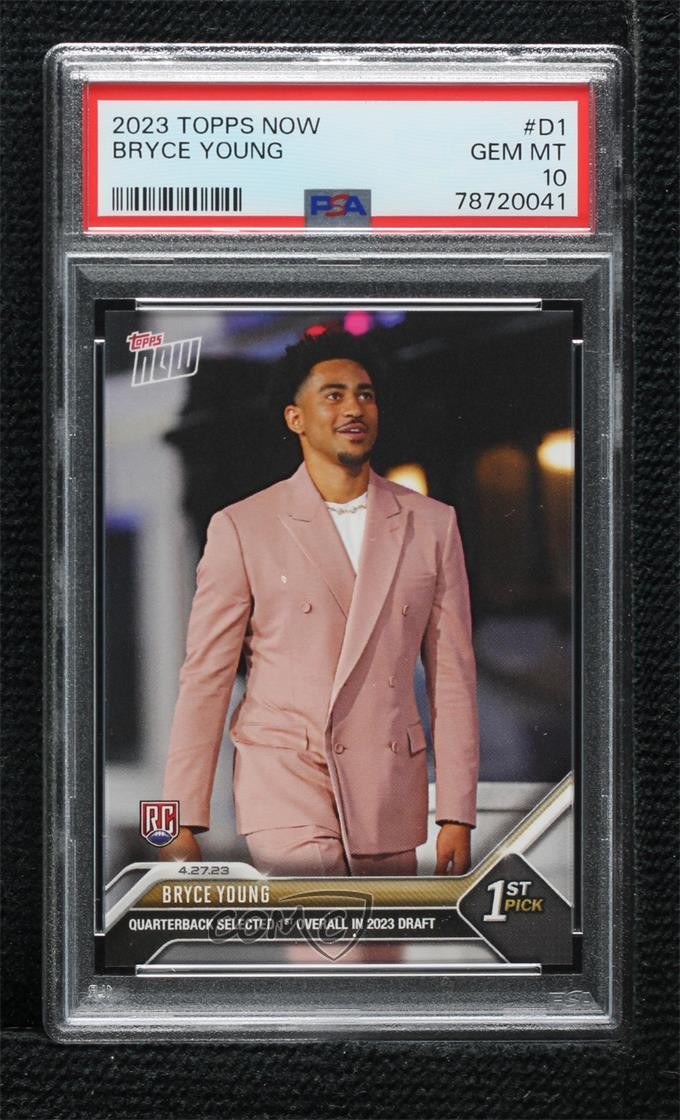 2023 Topps Now Draft /4002 Bryce Young #D-1 PSA 10 GEM MT Rookie RC 16to