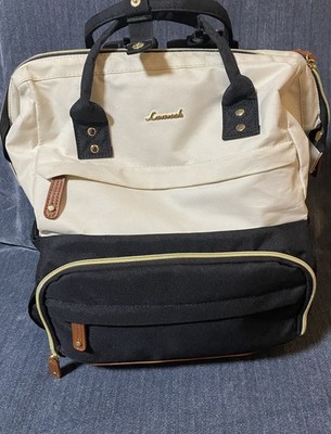 LOVEVOOK Women's Laptop Backpack USB, Beige,￼/Black, 17''