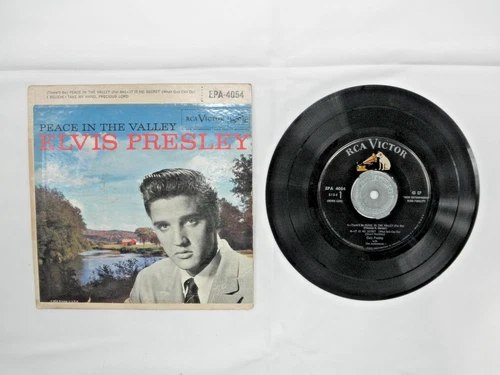 VINTAGE 1957 ELVIS 45rpm PEACE IN THE VALLEY 7" RECORD