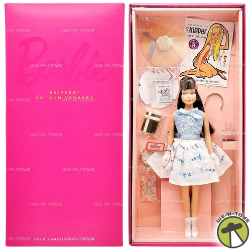 Barbie Collector 50th Anniverary Brunette Skipper Doll Gold Label Mattel BDH31