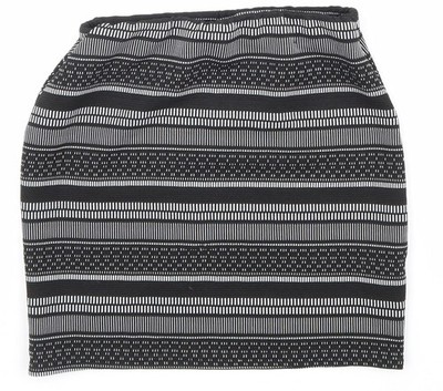 Atmosphere Damen schwarz geometrisches Polyester Bandage Rock Größe 8 Klettverschluss